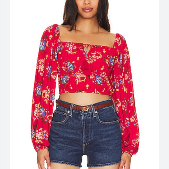 Spell Red Floral Blouse - Picture 4 of 9